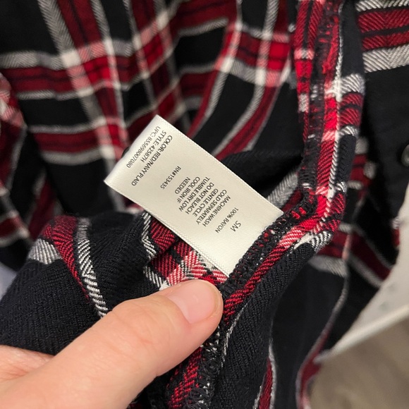 PLAID LONG SLEEVE T-SHIRT BUTTON DOWN DRESS - Picture 4 of 4